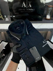Armani Exchange BLACK PREMIUM SHIRT WITH BRAND BOX PACKING AND CARRY BAG 1621