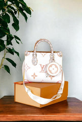 Louis Vuitton LV M22976 On The Go Pochette With OG Double Box & Dust Bag - Coin Pouch (White Brown - 622)