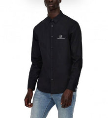 Armani Exchange REFLECTIVE PRINT PREMIUM BLACK SHIRT WITH BRAND BOX PACKING AND CARD CARRY BAG 1444