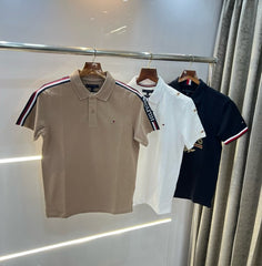 Tommy Hilfiger White Embroidery Logo Premium Classic Polo T-Shirt