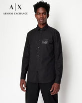 Armani Exchange Black Logo Print Shirt With Premium Box Packing And Carry Bag