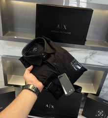 Armani Exchange Black Logo Print Shirt With Premium Box Packing And Carry Bag