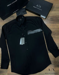 Armani Exchange Black Logo Print Shirt With Premium Box Packing And Carry Bag