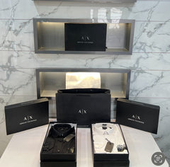 Armani Exchange Black Logo Print Shirt With Premium Box Packing And Carry Bag