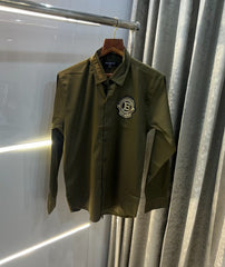 Balmain Paris Olive Green Designer Premium Shirt