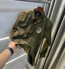 Balmain Paris Olive Green Designer Premium Shirt