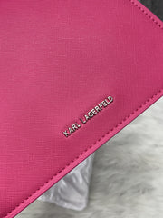 Karl Lagerfeld KSignature Top Handle Crossbody With Original Box - 2 Belt(Chain Leather) PINK