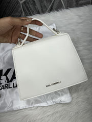 Karl Lagerfeld KSignature Top Handle Crossbody With Original Box - 2 Belt(Chain Leather)
