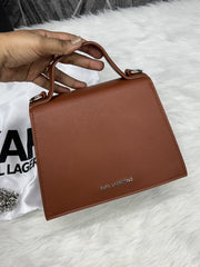 Karl Lagerfeld KSignature Top Handle Crossbody With Original Box - 2 Belt(Chain Leather)