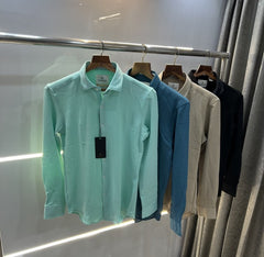 Scotch & Soda Aqua Green Texture Fabric Premium Shirt