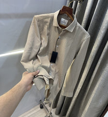 Scotch & Soda Beige Texture Fabric Premium Shirt