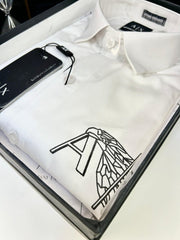 ARMANI XCHANGE WHITE PREMIUM SHIRT WITH BRAND BOX PACKING AND CARRY BAG 1473