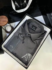 ARMANI XCHANGE GREY PREMIUM SHIRT WITH BRAND BOX PACKING AND CARRY BAG 1473