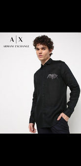 ARMANI EXCHANGE BLACK PREMIUM SHIRT WITH BRAND BOX PACKING AND CARRY BAG 1473