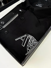 ARMANI EXCHANGE BLACK PREMIUM SHIRT WITH BRAND BOX PACKING AND CARRY BAG 1473