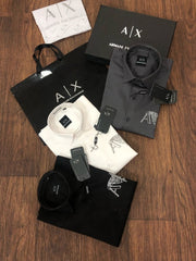 ARMANI XCHANGE GREY PREMIUM SHIRT WITH BRAND BOX PACKING AND CARRY BAG 1473