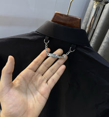 Balmain Paris Black Steel Logo Shirt With Premium Box Packing And Carry Bag