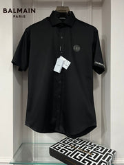 Balmain Paris Black Steel Logo Shirt With Premium Box Packing And Carry Bag