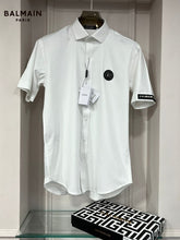 Balmain Paris White Steel Logo Shirt With Premium Box Packing And Carry Bag