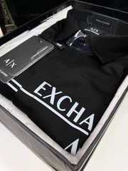 ARMANI EXCHANGE REFLECTIVE PRINT PREMIUM BLACK SHIRT WITH BRAND BOX PACKING AND CARRY BAG 1474