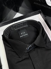 ARMANI EXCHANGE REFLECTIVE PRINT PREMIUM BLACK SHIRT WITH BRAND BOX PACKING AND CARRY BAG 1474