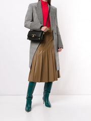 TODS T Timeless Shoulder Bag With OG Box & Dust Bag (Black 659)