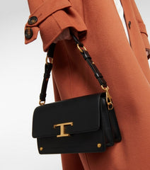 TODS T Timeless Shoulder Bag With OG Box & Dust Bag (Black 659)