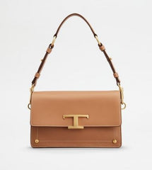 TODS T Timeless Shoulder Bag With OG Box & Dust Bag (Brown 660)