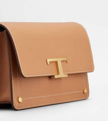 TODS T Timeless Shoulder Bag With OG Box & Dust Bag (Brown 660)