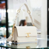 TODS T Timeless Shoulder Bag With OG Box & Dust Bag (White 661)