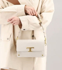 TODS T Timeless Shoulder Bag With OG Box & Dust Bag (White 661)