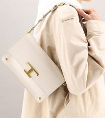 TODS T Timeless Shoulder Bag With OG Box & Dust Bag (White 661)