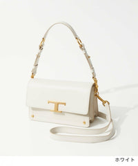 TODS T Timeless Shoulder Bag With OG Box & Dust Bag (White 661)