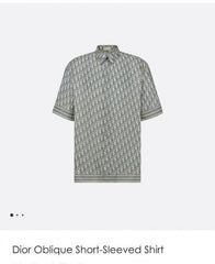 Christian Dior Aqua Green All Over Monogram Print Imported half Shirt