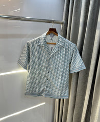 Christian Dior Aqua Green All Over Monogram Print Imported half Shirt