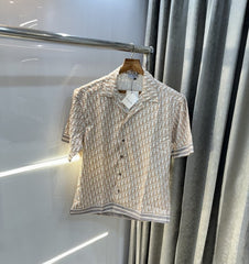 Christian Dior Brown All Over Monogram Print Imported half Shirt