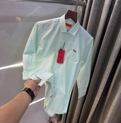 Hugo Boss Aqua Green Premium Classic Cotton Shirt