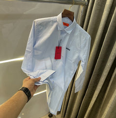 Hugo Boss Sky Blue Premium Classic Cotton Shirt