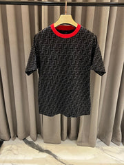 Fendi Full Monogram Round Neck T-shirt Black