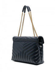 YSL Saint Laurent Loulou Shoulder Bag With OG Magnetic Box & Dust Bag (Black Gold 165)