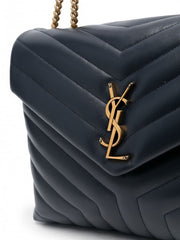 YSL Saint Laurent Loulou Shoulder Bag With OG Magnetic Box & Dust Bag (Black Gold 165)