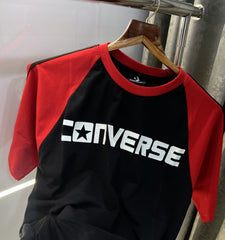 Converse All Star Black Red Imported Oversized T-Shirt