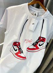 Nike air jordan White sneaker print imported oversized t-shirt