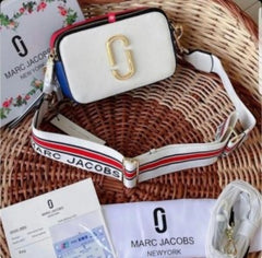 MARC JACOBS Snapshot Crossbody Bag With 2 Belts OG Box & Dust Bag (White - 151)