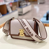 BURBERRY Horseferry Road Sling Bag With OG Box & Dust Bag & 2 Belts (White-792)