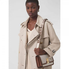 BURBERRY Horseferry Road Sling Bag With OG Box & Dust Bag & 2 Belts (White-792)