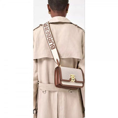 BURBERRY Horseferry Road Sling Bag With OG Box & Dust Bag & 2 Belts (White-792)