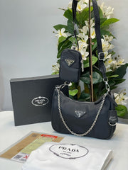 Prada Re-Edition Nylon Black With OG Box & Dust Bag (Black-3006)