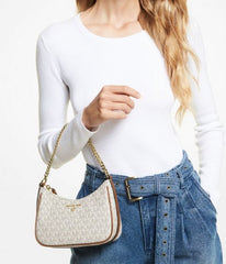 Michael Kors MK Jet Set Charm Shoulder Bag With OG Box & Dust Bag (White - 414)