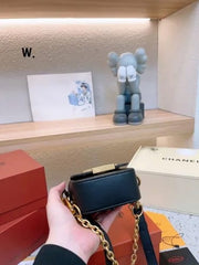 Tods T Timeless Logo-Plaque Shoulder Bag With OG Box & Dust Bag (Black-RV629)